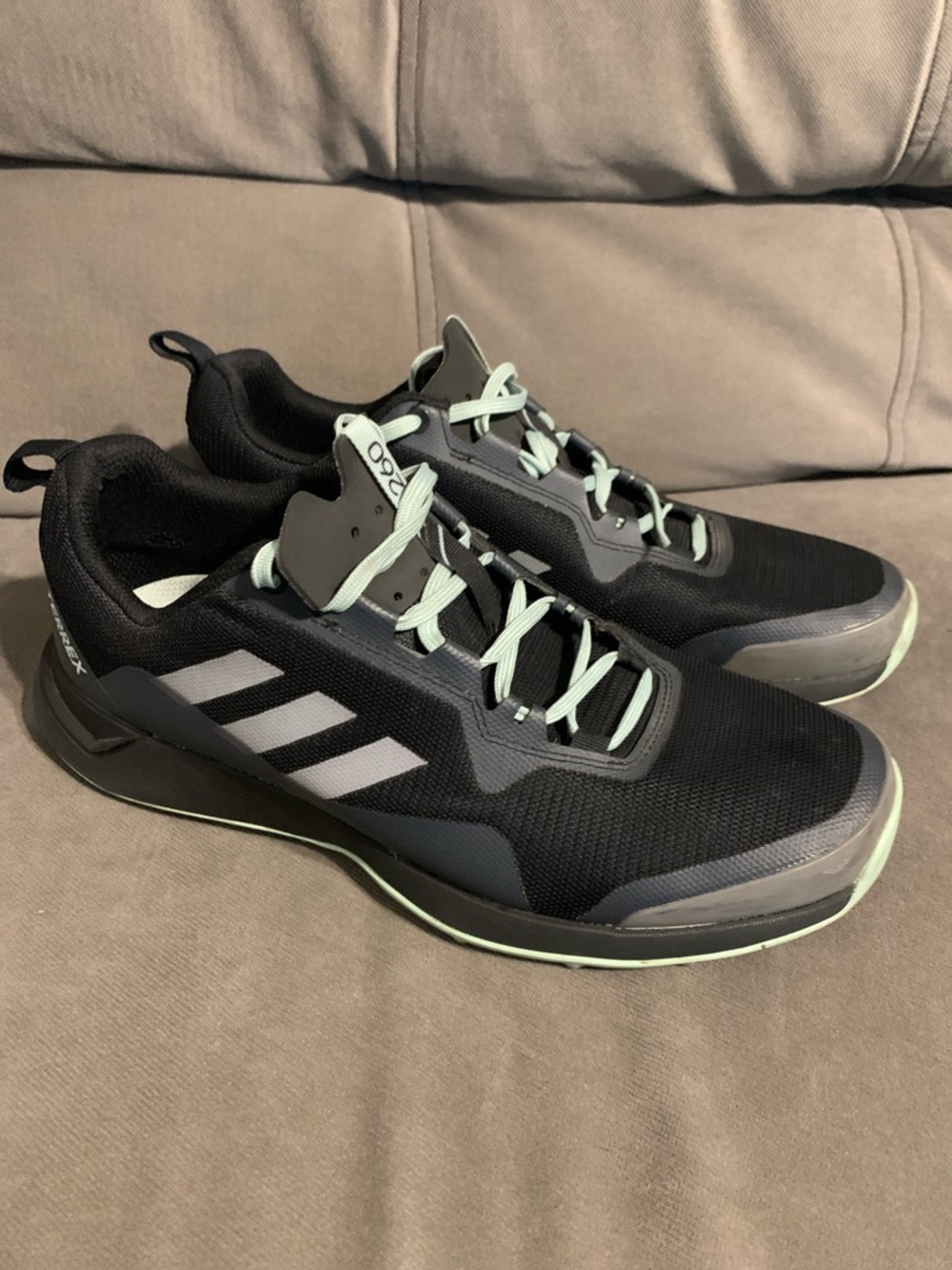 Adidas TERREX 260 Black Sneakers with Mint Green Accents